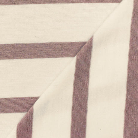 1 Yard Dusty Pink Ivory Stripe Spandex Rayon Modal Jersey Knit Fabric For Blouses And Dresses 58 Inches Width