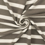 1 Yard Taupe Gray Ivory Stripe Spandex Rayon Modal Jersey Knit Fabric For Dresses And Blouses 58 Inches Width
