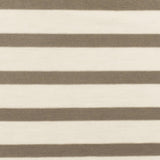 1 Yard Soft Taupe Brown Ivory Stripe Spandex Rayon Modal Jersey Knit Fabric For Blouses And Dresses 59 Inches Width