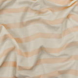 1 Yard Bright Peach Orange Ivory Stripe Spandex Rayon Modal Jersey Knit Fabric For Dresses And Blouses 59 Inches Width