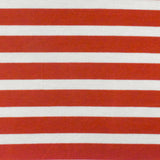 1 Yard Orange Red Ivory Stripe Spandex Rayon Modal Jersey Knit Fabric For Blouses And Activewear 58 Inches Width