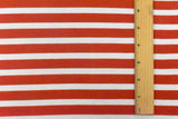 1 Yard Orange Red Ivory Stripe Spandex Rayon Modal Jersey Knit Fabric For Blouses And Activewear 58 Inches Width