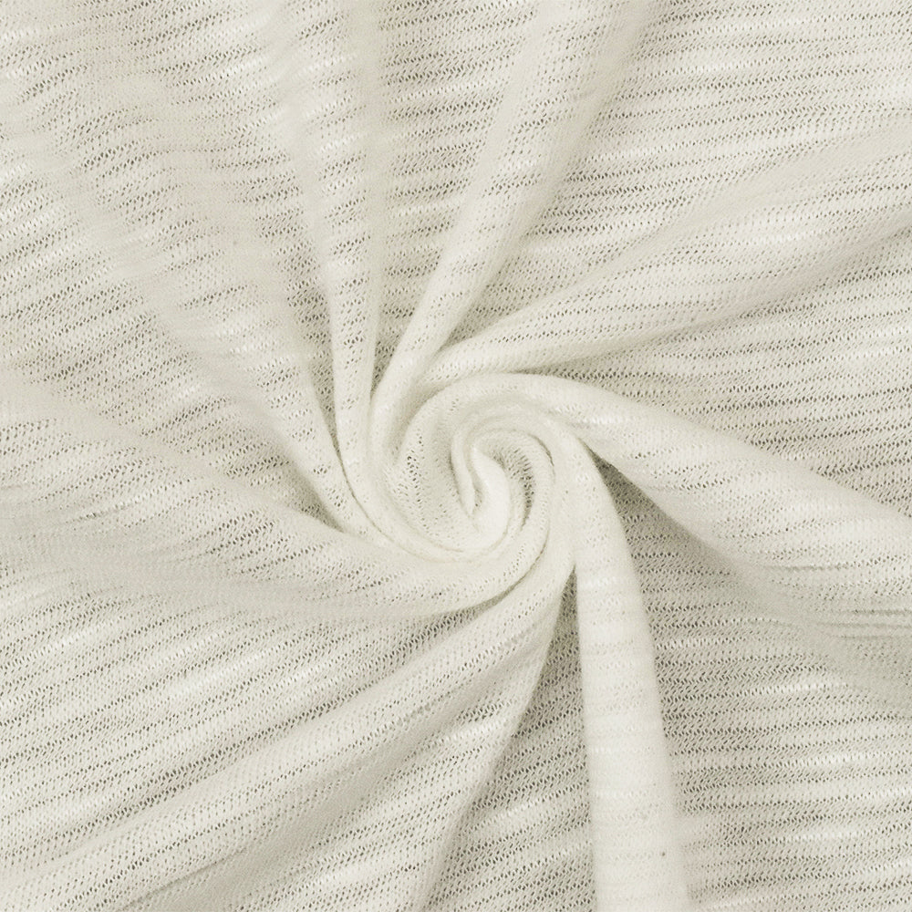 1 Yard Ivory Slub Stretch Spandex Rayon Jersey Knit Fabric For Overlays And Dresses 68 Inches Width