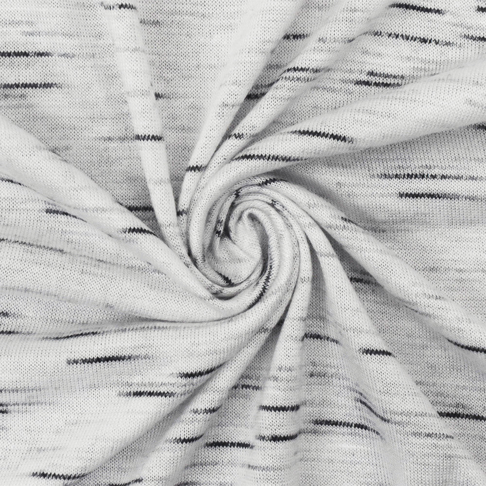 1 Yard Black White Slub Stretch Spandex Rayon Jersey Knit Fabric For Dresses And Overlays 60 Inches Width