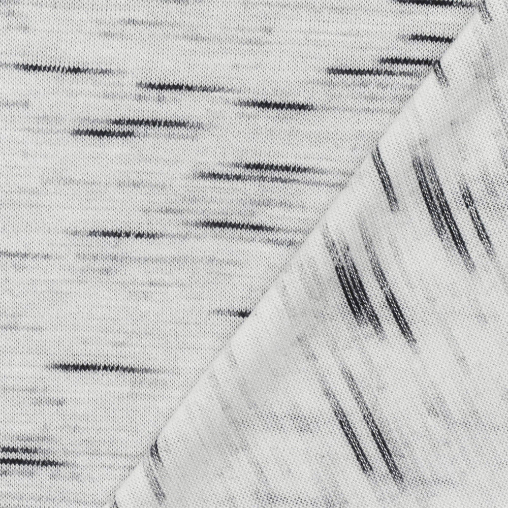 1 Yard Black White Slub Stretch Spandex Rayon Jersey Knit Fabric For Dresses And Overlays 60 Inches Width