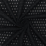 1 Yard Black Spandex Rayon Athletic Mesh Knit Fabric For Activewear And Dresses 49 Inches Width