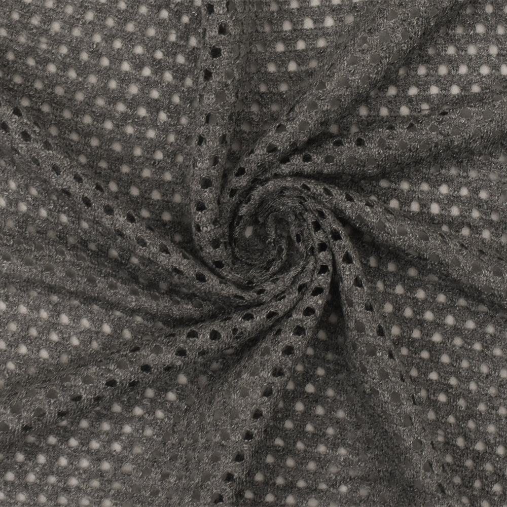 1 Yard Smoke Gray Spandex Rayon Athletic Mesh Knit Fabric For Activewear And Blouses 56 Inches Width