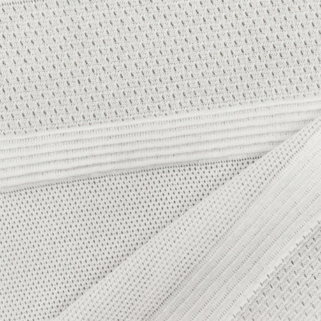1 Yard White Stripe Poly Spandex Athletic Mesh Knit Fabric For Dancewear And Activewear 58 Inches Width