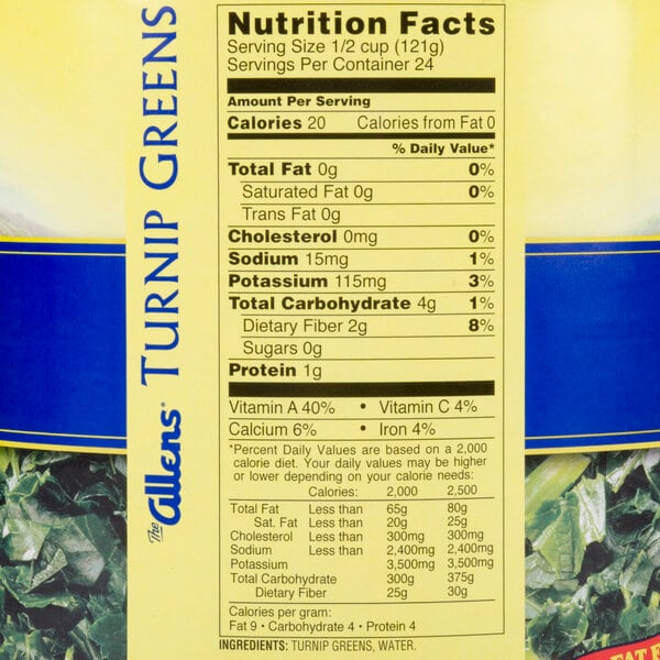 Chopped Turnip Greens - #10 Can - 6/Case