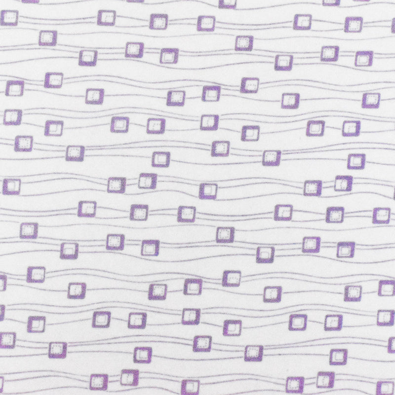 1 Yard White Purple Abstract Print Stretch Cotton Jersey Knit Fabric 56 Inches Width