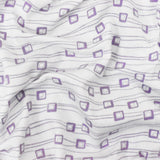1 Yard White Purple Abstract Print Stretch Cotton Jersey Knit Fabric 56 Inches Width
