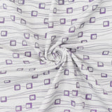 1 Yard White Purple Abstract Print Stretch Cotton Jersey Knit Fabric 56 Inches Width