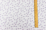 1 Yard White Purple Abstract Print Stretch Cotton Jersey Knit Fabric 56 Inches Width
