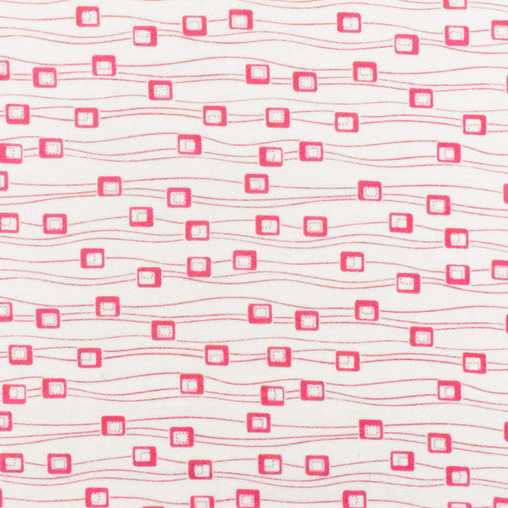 1 Yard White Pink Abstract Print Stretch Cotton Jersey Knit Fabric 59 Inches Width