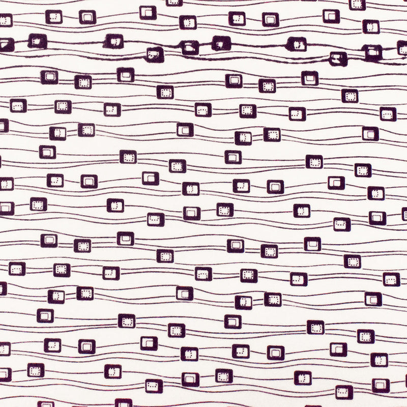 1 Yard White Purple Abstract Cotton Spandex Jersey Knit Fabric Soft Stretch 56 Inches Width