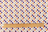 1 Yard White Purple Multi Leaf Cotton Spandex Jersey Knit Fabric Stretch Soft 59 Inches Width
