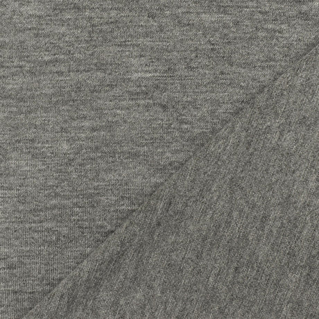 1 yarda de tela de punto jersey de rayón super modal con spandex gris jaspeado simple, para vestidos y camisetas básicas, ancho de 59 pulgadas