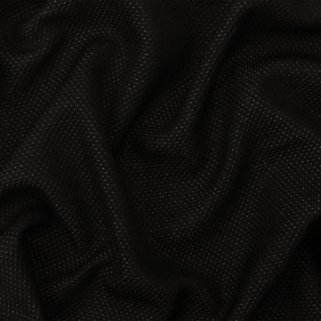 1 Yard Black-Gray Texture Stretch Poly Spandex Double Knit Fabric Features a Pique-Like Pattern with a Soft, Textured Hand 66" Width