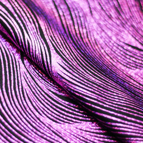 Strands Holo Nylon Spandex Fabric - Assorted Colors, Wavy Zebra Pattern, 58/60" Width (1 Yard)