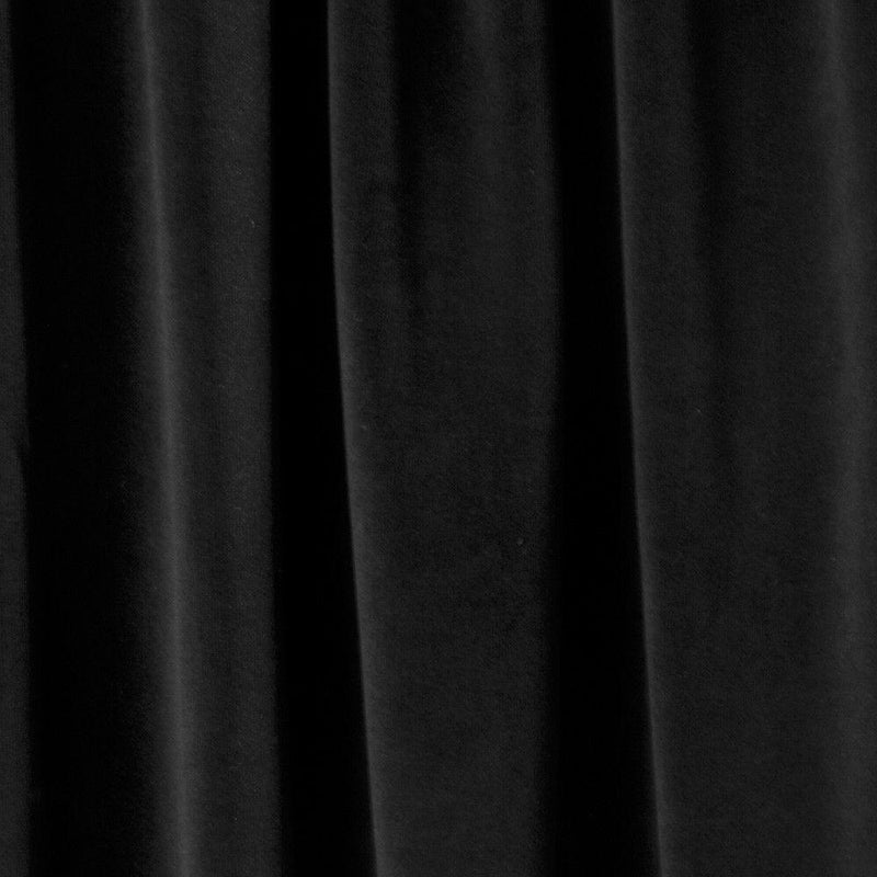 Black Velvet Drapery Upholstery Fabric - Black, Matte Velour, 54" Width (1 Yard)