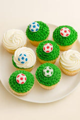 Oasis Supply Edible Soccer Ball Sugar Decorations - 12 Pack | Hand-Painted 1.25" Edible Cake & Cupcake Toppers