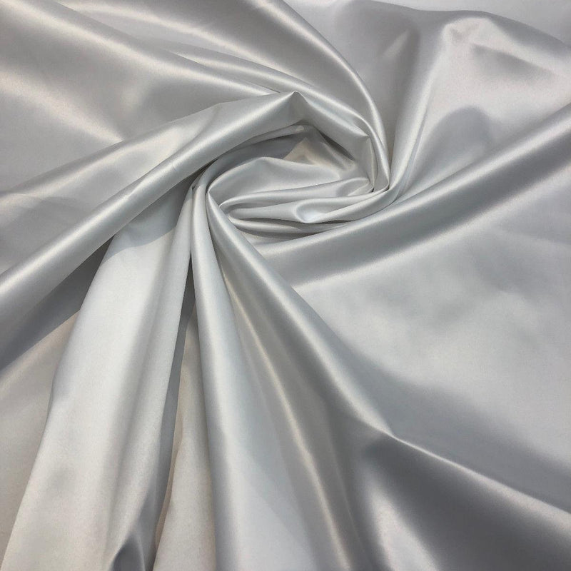 Polyana White Artificial Silk Polyester Fabric - White Solid, 54" Width (1 Yard)