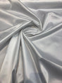 Polyana White Artificial Silk Polyester Fabric - White Solid, 54" Width (1 Yard)
