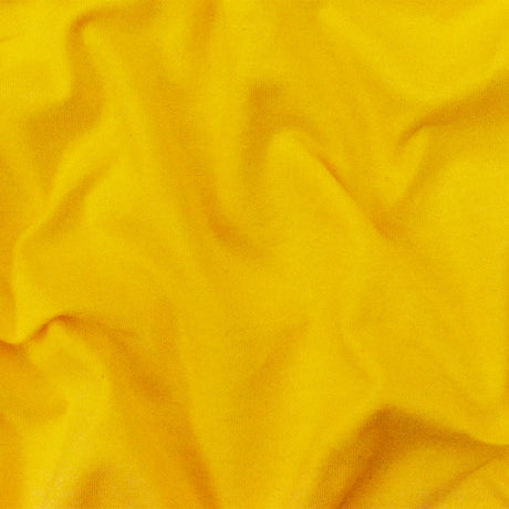1 yarda de tela de punto jersey de algodón con spandex amarillo sólido y elástico, garantiza comodidad, flexibilidad y fácil movimiento, ancho de 60"
