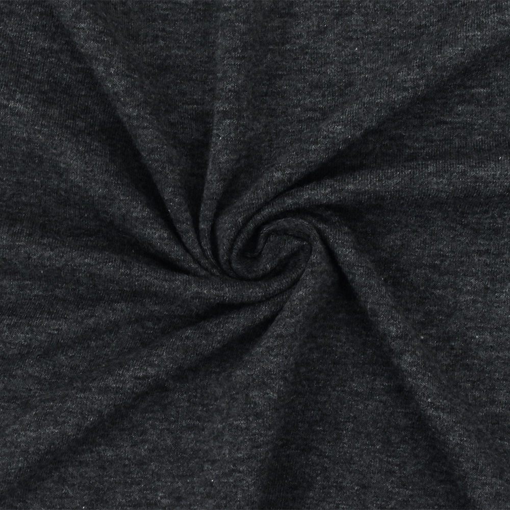 1 Yard Heather Black Gray Stretch Poly Blend Jersey Knit Fabric Perfect for Activewear, Dresses, Dancewear, and Basic Tees 60" Width