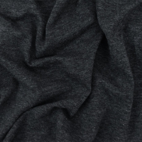 1 Yard Heather Black Gray Stretch Poly Blend Jersey Knit Fabric Perfect for Activewear, Dresses, Dancewear, and Basic Tees 60" Width