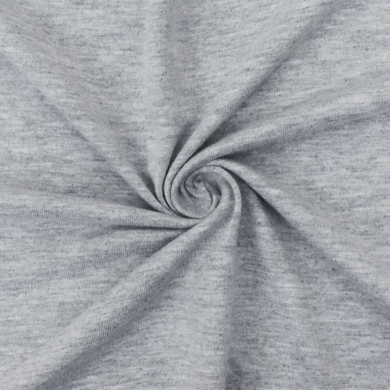 1 Yard Light Heather Gray Stretch Poly Blend Jersey Knit Fabric, Offers a Soft, Comfortable Texture for Versatile Garment Construction 60" Width