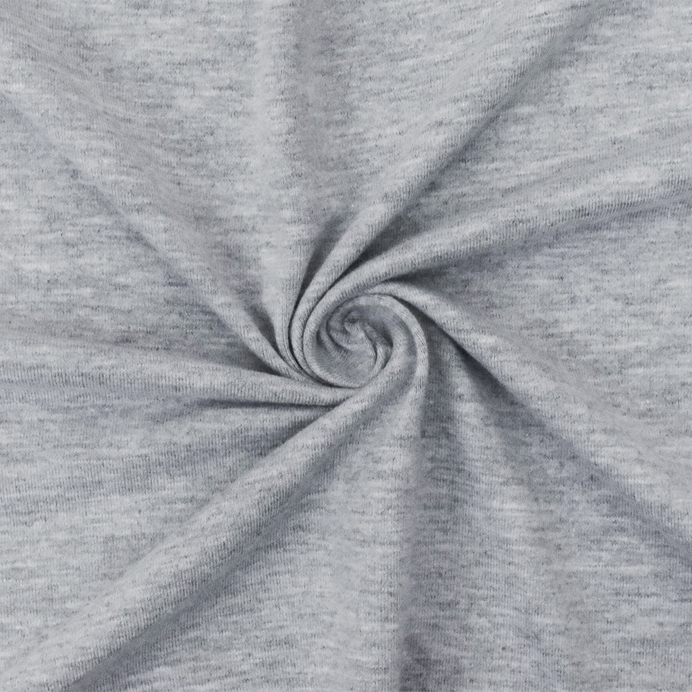 1 Yard Light Heather Gray Stretch Poly Blend Jersey Knit Fabric, Offers a Soft, Comfortable Texture for Versatile Garment Construction 60" Width