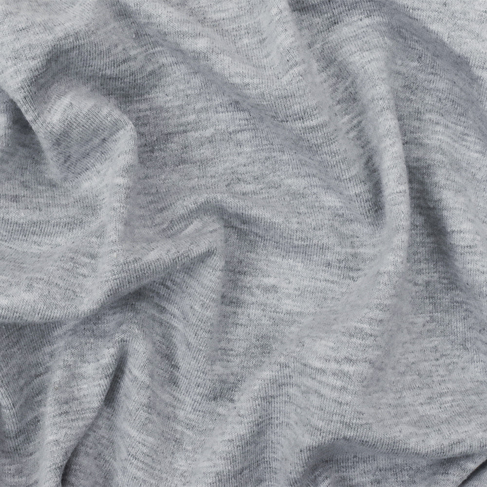1 Yard Light Heather Gray Stretch Poly Blend Jersey Knit Fabric, Offers a Soft, Comfortable Texture for Versatile Garment Construction 60" Width