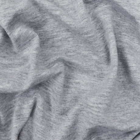 1 Yard Light Heather Gray Stretch Poly Blend Jersey Knit Fabric, Offers a Soft, Comfortable Texture for Versatile Garment Construction 60" Width