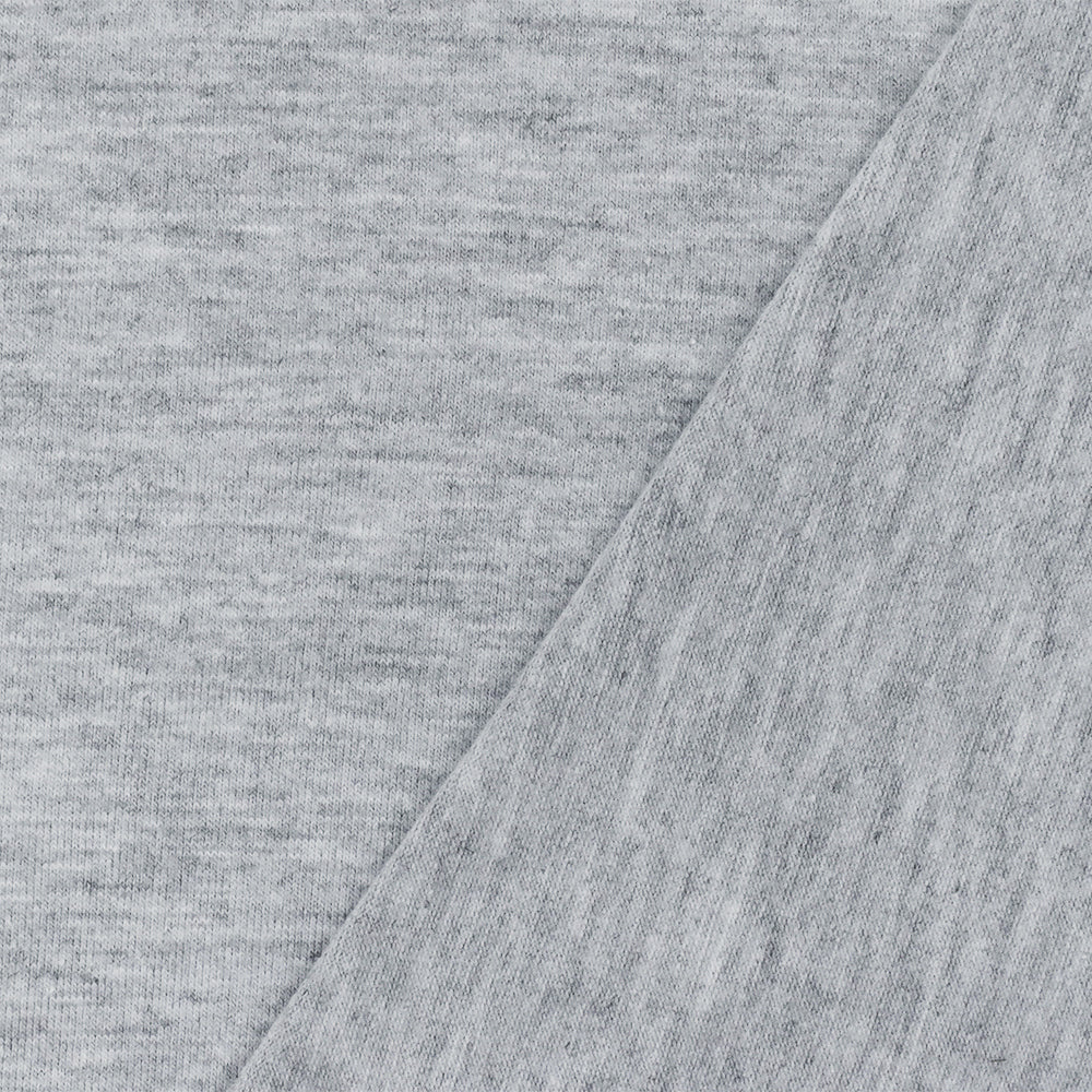 1 Yard Light Heather Gray Stretch Poly Blend Jersey Knit Fabric, Offers a Soft, Comfortable Texture for Versatile Garment Construction 60" Width