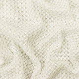 1 Yard Ivory Solid Stretch Poly Blend Thermal Waffle Knit Fabric, Perfect for Blouses, Dresses, and Layering Pieces 58" Width