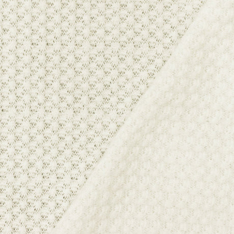 1 yarda marfil sólido mezcla poliéster térmica tela de punto waffle, perfecta para blusas, vestidos y prendas para capas 58" de ancho