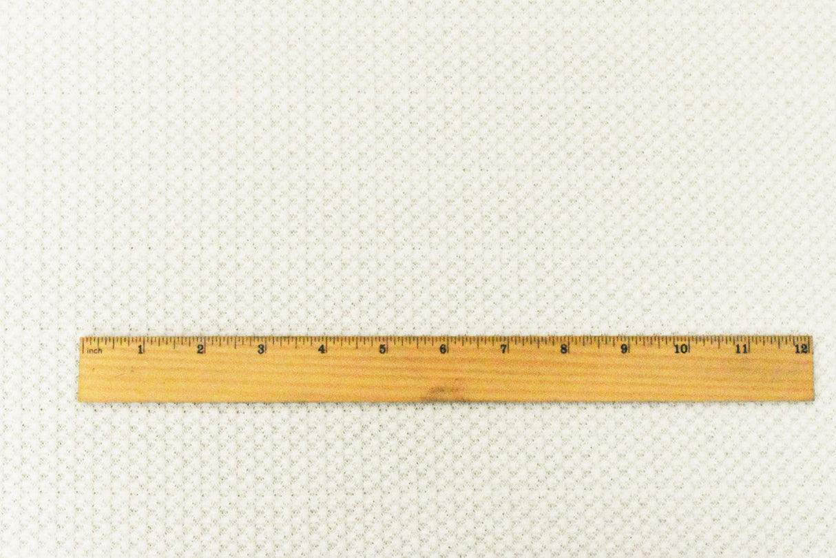 1 Yard Ivory Solid Stretch Poly Blend Thermal Waffle Knit Fabric, Perfect for Blouses, Dresses, and Layering Pieces 58" Width