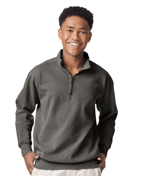 Comfort Colors® Garment-Dyed Quarter Zip Long Sleeve Sweatshirt