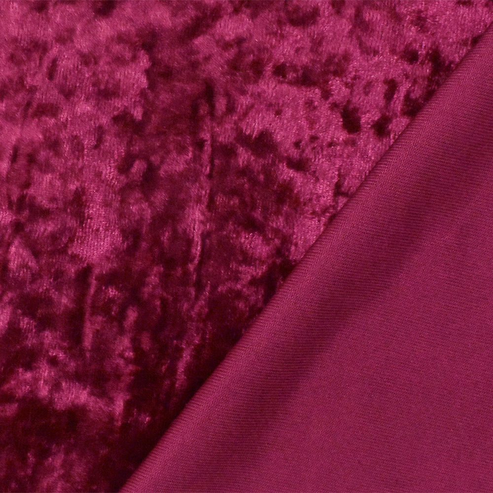 1 Yard Red Solid Stretch Poly Spandex Crushed Knit Velvet Fabric, mooth Hand Feel in Every Garment 64" Width