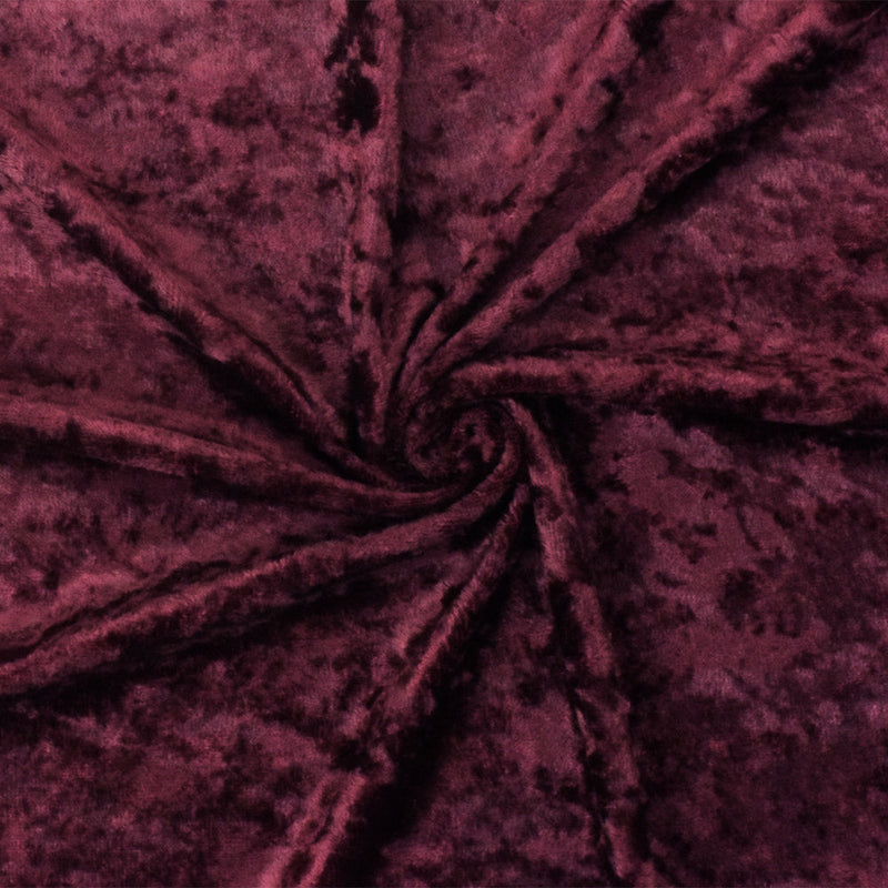 1 Yard Wine Red Solid Stretch Poly Spandex Crushed Velvet Knit Fabric Perfect for Luxurious Activewear 62" Width