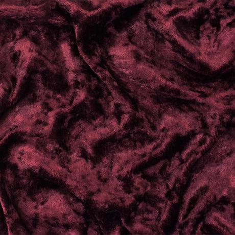 1 Yard Wine Red Solid Stretch Poly Spandex Crushed Velvet Knit Fabric Perfect for Luxurious Activewear 62" Width