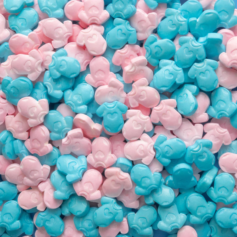 Oasis Supply Baby Shower Sprinkles & Sugar Shapes ? Edible Decorations for Cakes, Cupcakes, and Cookies ? Gender Reveal, Boy, Girl, and Neutral Party Baking Decorations (Baby Onesie - Pink & Blue)