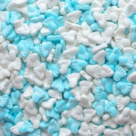 Oasis Supply Baby Shower Sprinkles & Sugar Shapes ? Edible Decorations for Cakes, Cupcakes, and Cookies ? Gender Reveal, Boy, Girl, and Neutral Party Baking Decorations (Baby Feet - Blue)
