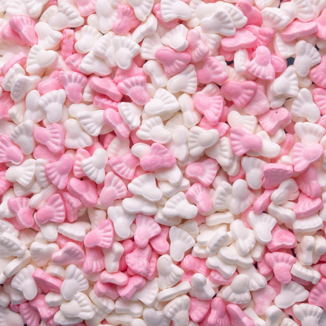 Oasis Supply Baby Shower Sprinkles & Sugar Shapes ? Edible Decorations for Cakes, Cupcakes, and Cookies ? Gender Reveal, Boy, Girl, and Neutral Party Baking Decorations (Baby Feet - Pink)
