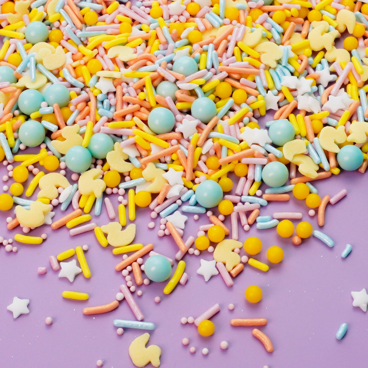 Oasis Supply Baby Shower Sprinkles & Sugar Shapes. Edible Decorations for Cakes, Cupcakes, and Cookies. Gender Reveal, Boy, Girl, and Neutral Party Baking Decorations (Ducky Mix - Assorted)