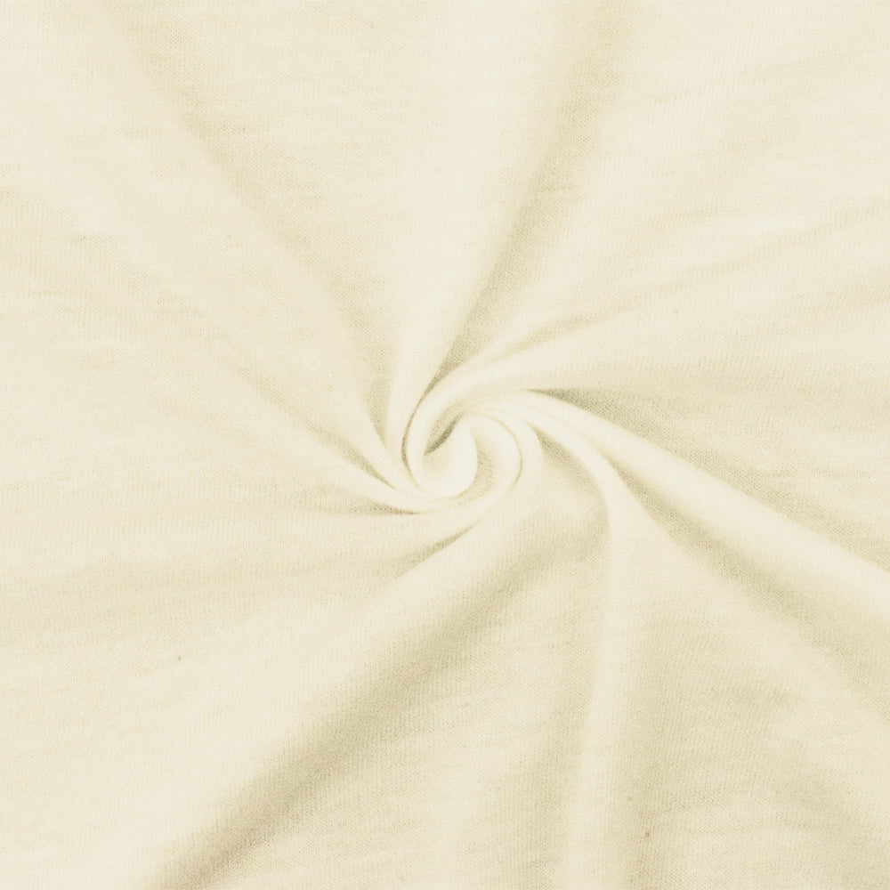 1 Yard Ivory Cotton Semi-Sheer Stretch Spandex Jersey Knit Fabric Ensures Breathability & Comfort 66" Width