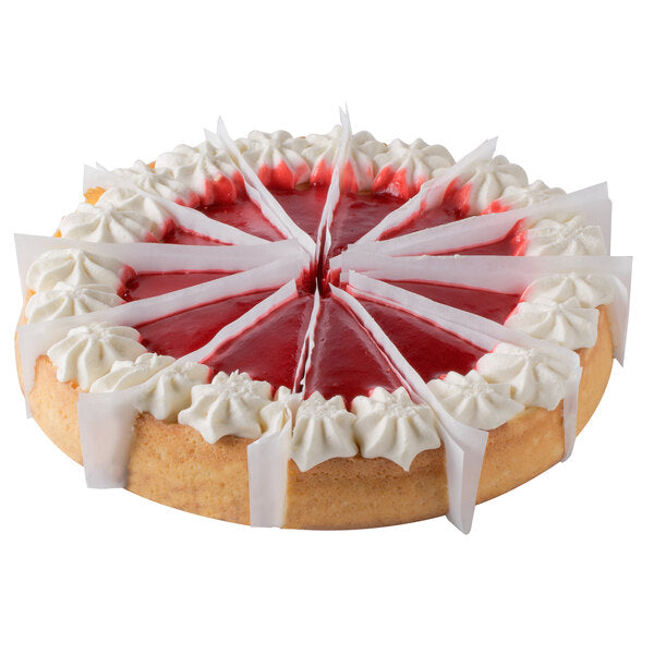 Pellman 12-Slice Pre-Cut Strawberries 'N Cream Cheesecake 48 oz. - 6/Case