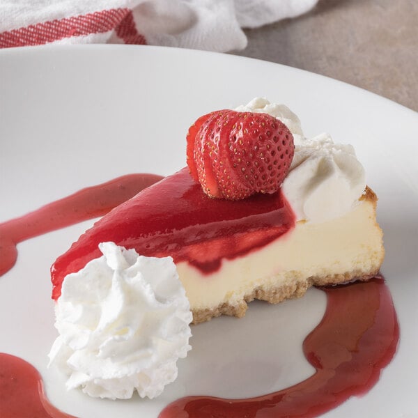 Pellman 12-Slice Pre-Cut Strawberries 'N Cream Cheesecake 48 oz. - 6/Case
