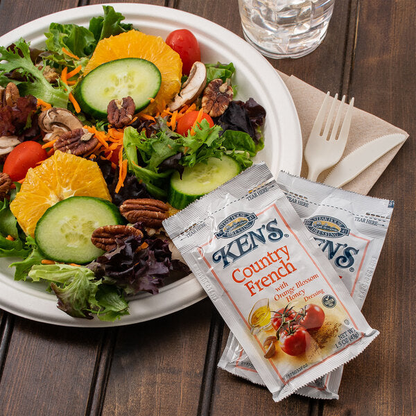 Ken's Foods 1.5 oz. Country French with Orange Blossom Honey Dressing Packet - 60/Case